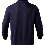 James™ - Vintage Geometrisch Ontwerp Sweater Met Rits