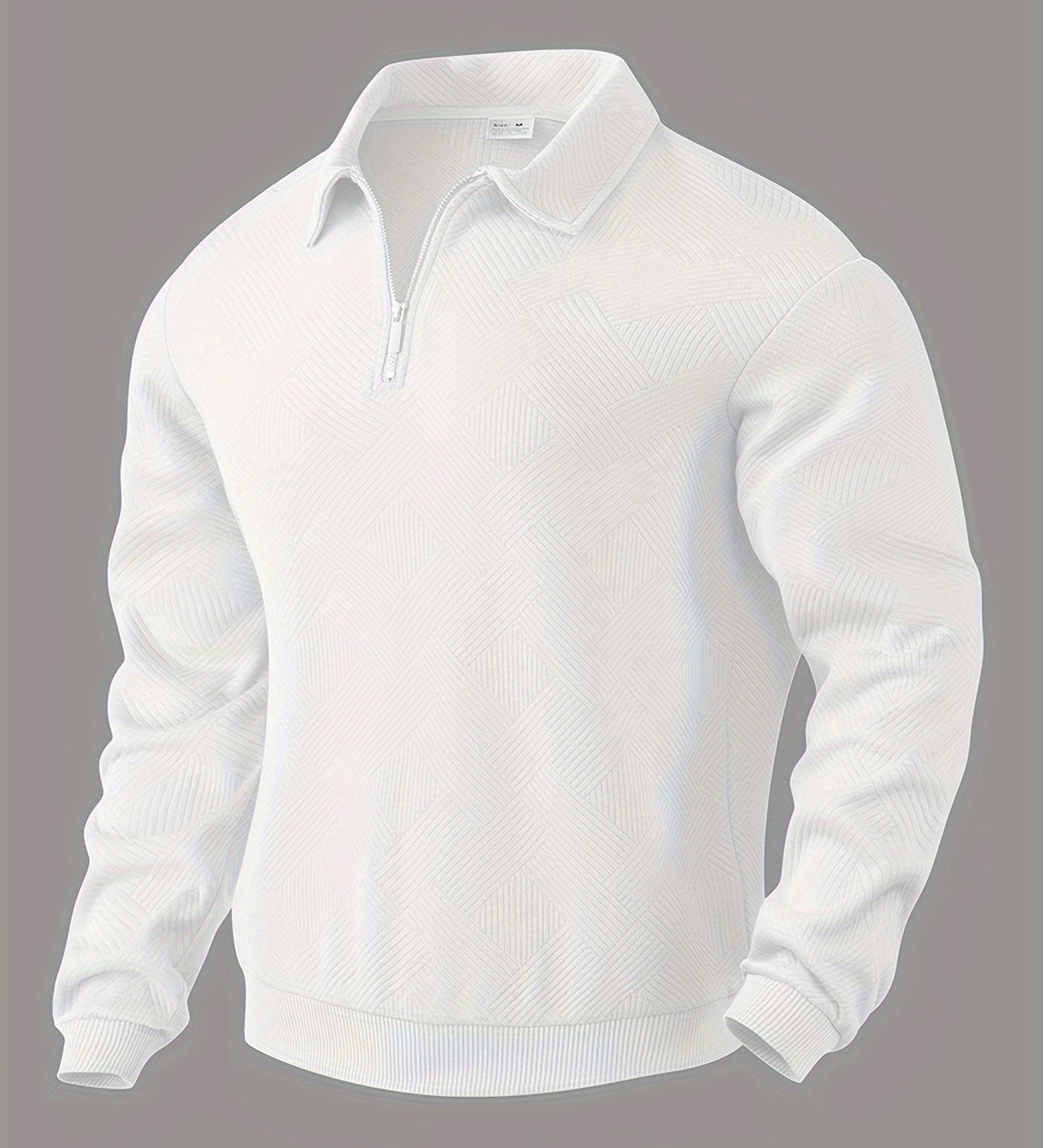 James™ - Vintage Geometrisch Ontwerp Sweater Met Rits