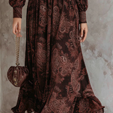 Ariane™ | Maxijurk met paisleyprint en tailleaccent