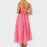 Rosa - Casual Gestreepte Jurk